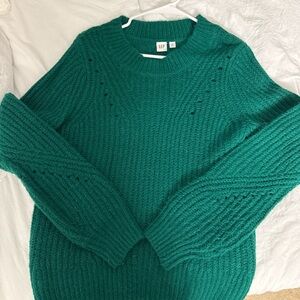 GAP Women's Teal Crew Neck Sweater